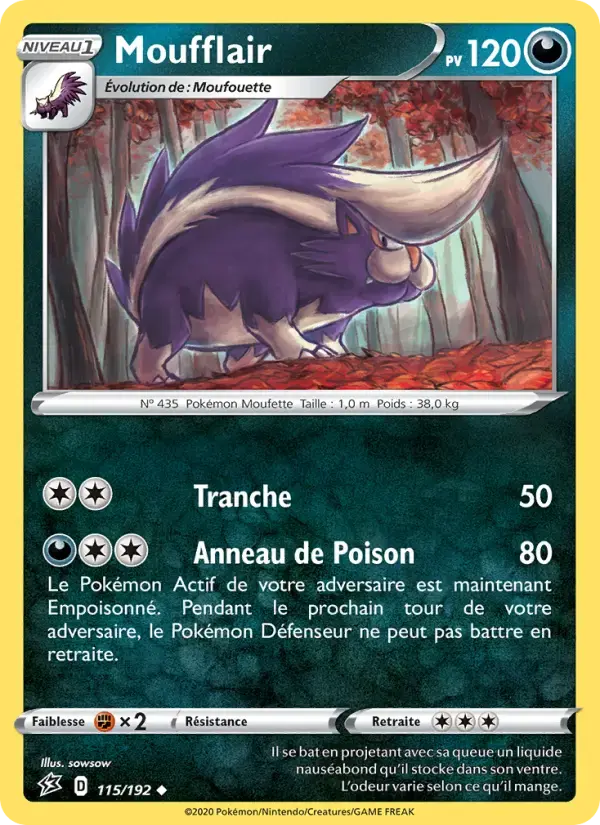 Carte Pokémon Moufflair #115 — Clash des Rebelles