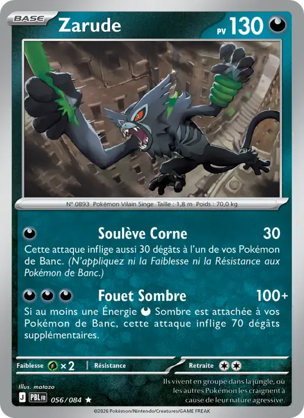 Carte Pokémon Zarude #056 — Nuit Noire