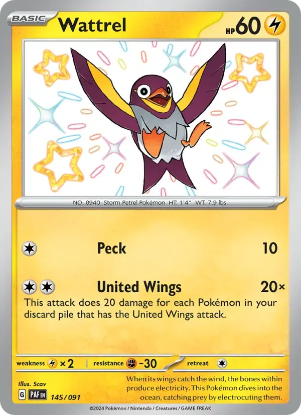 Wattrel #145 — Paldean Fates