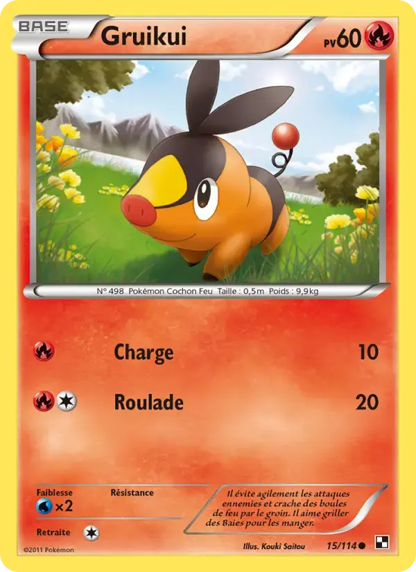 Carte Pokémon Gruikui #15 — Noir et Blanc