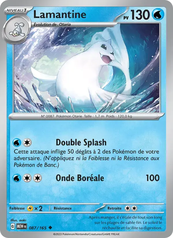 Carte Pokémon Lamantine #087 — Pokémon 151