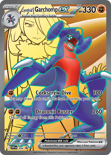 Carte Pokémon Carchacrok-ex de Cynthia #204 — Promos Écarlate et Violet
