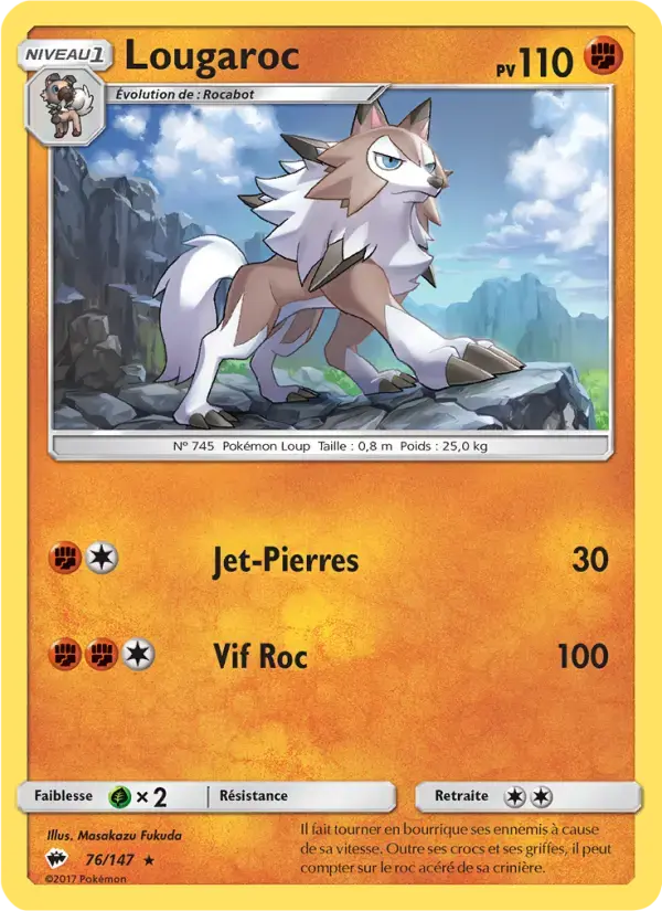 Carte Pokémon Lougaroc #76 — Ombres Ardentes