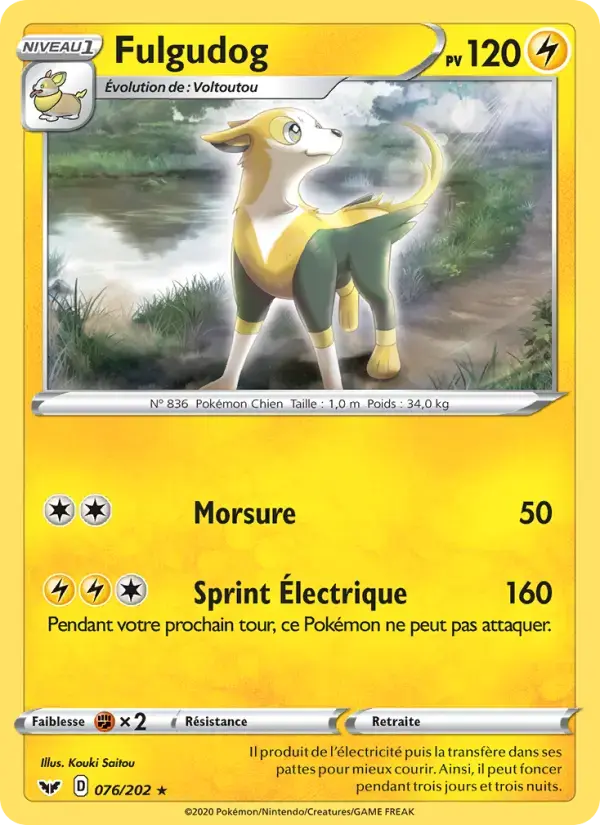 Carte Pokémon Fulgudog #76 — Épée et Bouclier