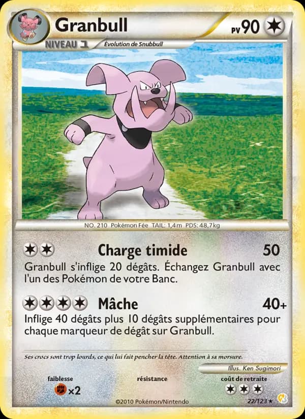 Carte Pokémon Granbull #22 — HeartGold SoulSilver
