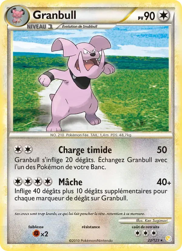 Carte Pokémon Granbull #22 — HeartGold SoulSilver