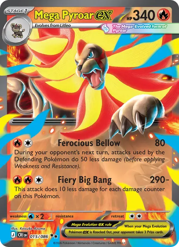 Mega Pyroar ex #015 — Chaos Rising