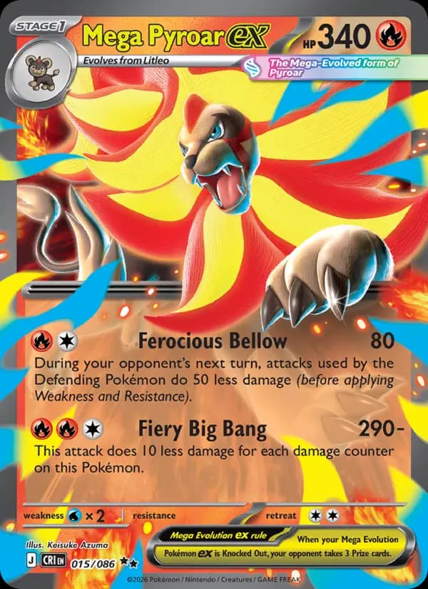 Mega Pyroar ex #015 — Chaos Rising