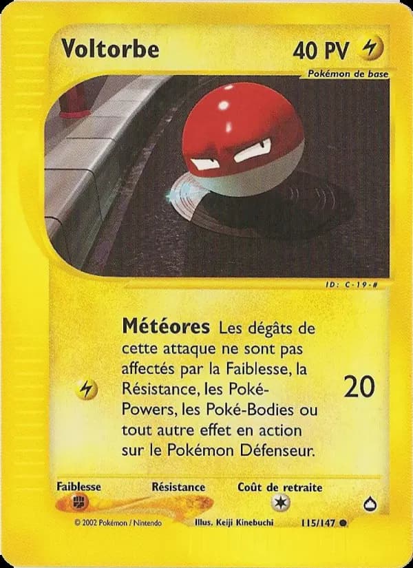 Carte Pokémon Voltorbe #115 — Aquapolis
