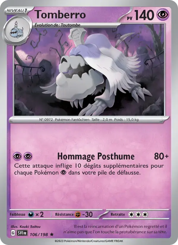 Carte Pokémon Tomberro #106 — Écarlate et Violet