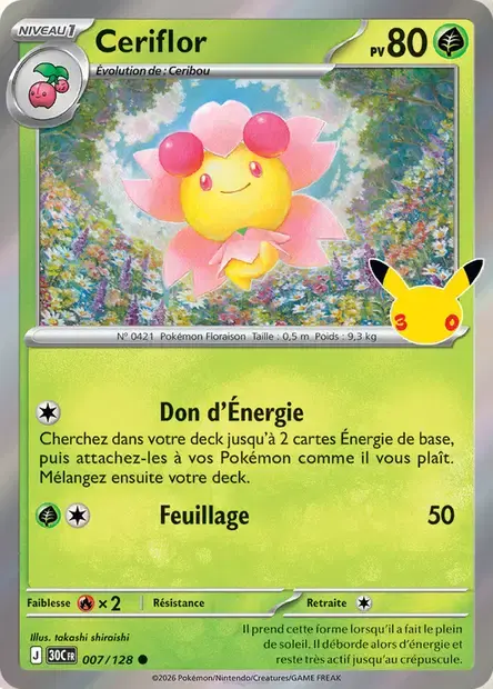 Carte Pokémon Ceriflor #007 — 30ᵉ Anniversaire