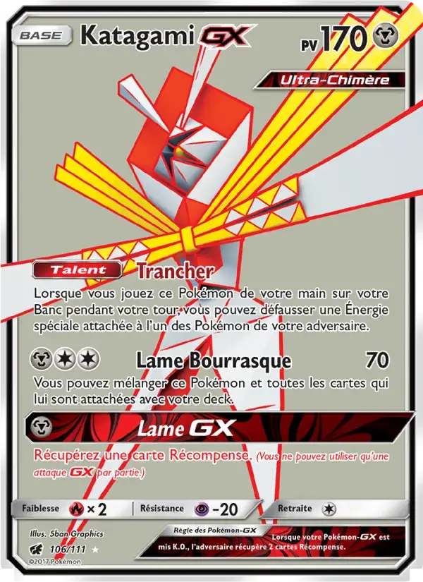 Carte Pokémon Katagami GX #106 — Invasion Carmin