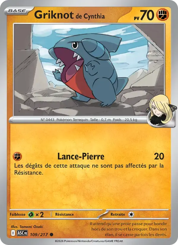 Carte Pokémon Griknot de Cynthia #109 — Héros Transcendants
