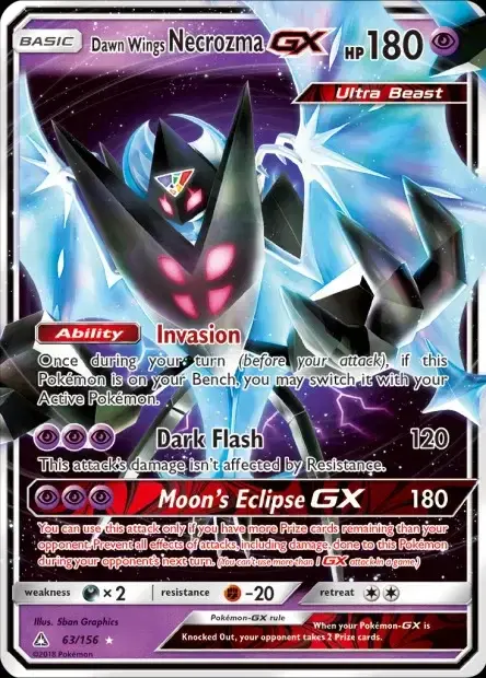 Carte Pokémon Necrozma Ailes de l'Aurore-GX #63/156 — Jumbo
