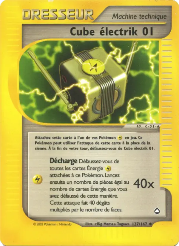 Carte Pokémon Cube électrik 01 #127 — Aquapolis