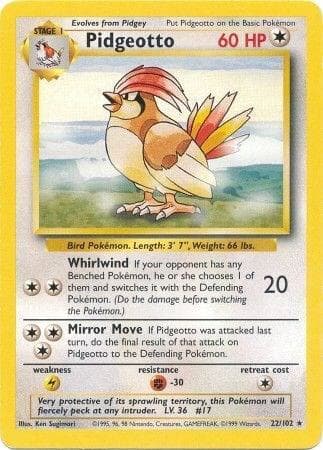 Pidgeotto #22 — Base Set