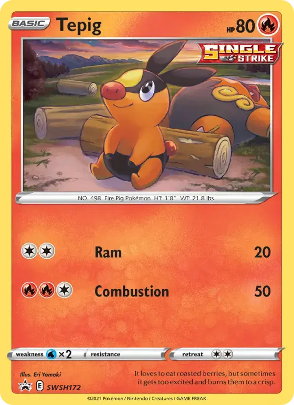 Carte Pokémon Tepig #SWSH172 — Promos Épée et Bouclier