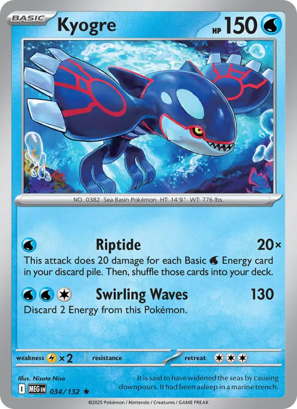 Carte Pokémon Kyogre #034 — Méga-Évolution
