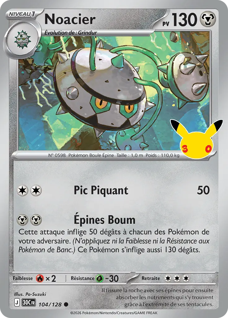Carte Pokémon Noacier #104 — 30ᵉ Anniversaire
