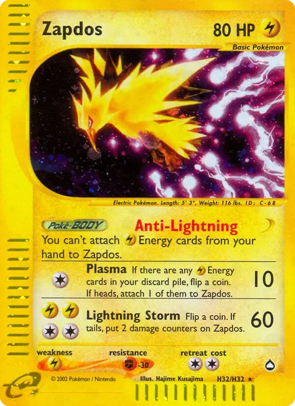 Carte Pokémon Electhor #H32 — Aquapolis