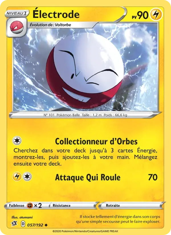 Carte Pokémon Électrode #57 — Clash des Rebelles
