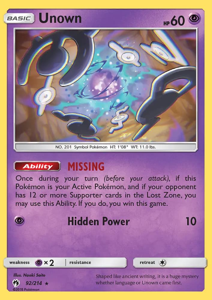 Unown #92 — Lost Thunder