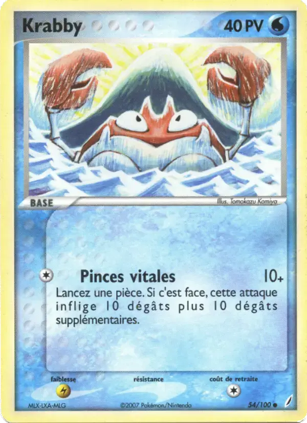 Carte Pokémon Krabby #54 — Gardiens de Cristal