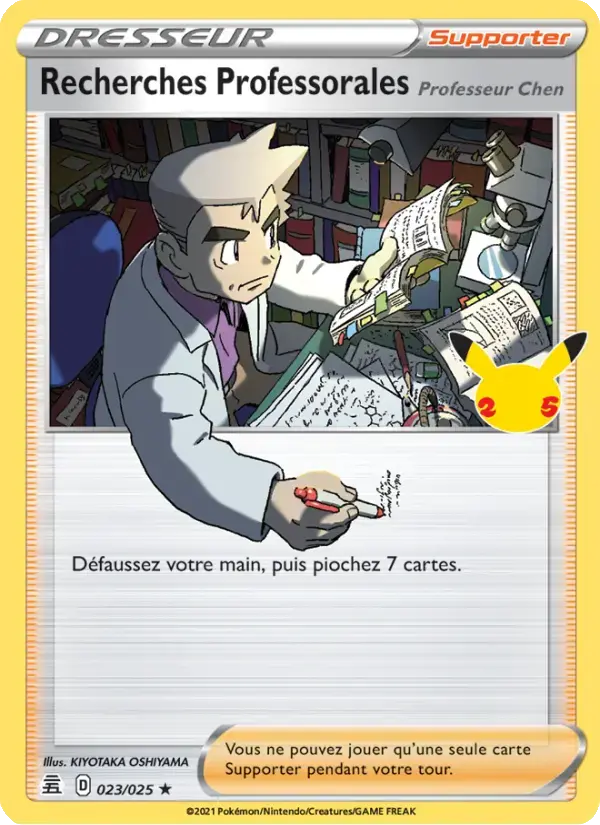 Carte Pokémon Recherches Professorales (Professeur Chen) #23 — Célébrations