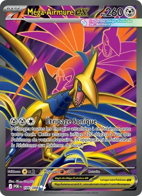 Carte Pokémon Méga-Airmure-ex #106 — Équilibre Parfait