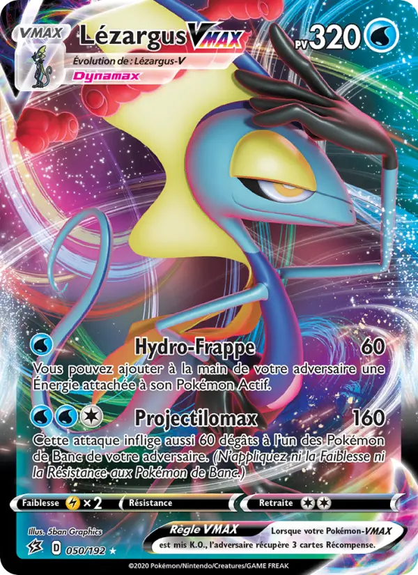 Carte Pokémon Lézargus VMAX #50 — Clash des Rebelles