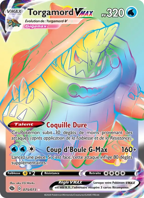 Carte Pokémon Torgamord VMAX #75 — La Voie du Maître