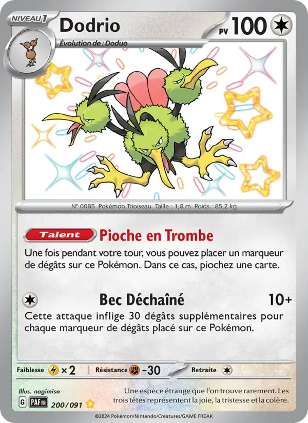 Carte Pokémon Dodrio #200 — Destinées de Paldea