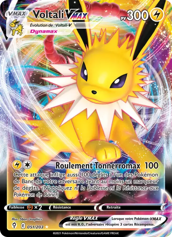 Carte Pokémon Voltali VMAX #51 — Évolution Céleste