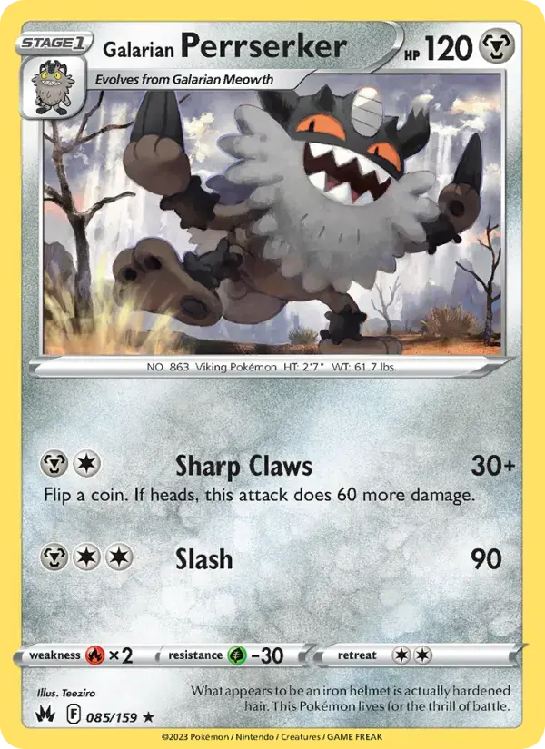 Galarian Perrserker #085 — Crown Zenith