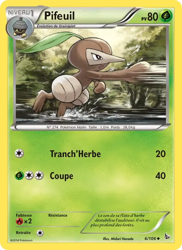 Carte Pokémon Pifeuil #6 — Étincelles