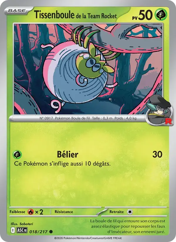 Carte Pokémon Tissenboule de la Team Rocket #018 — Héros Transcendants