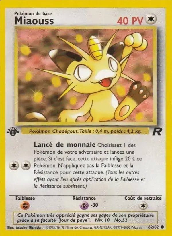 Carte Pokémon Miaouss #62 — Team Rocket