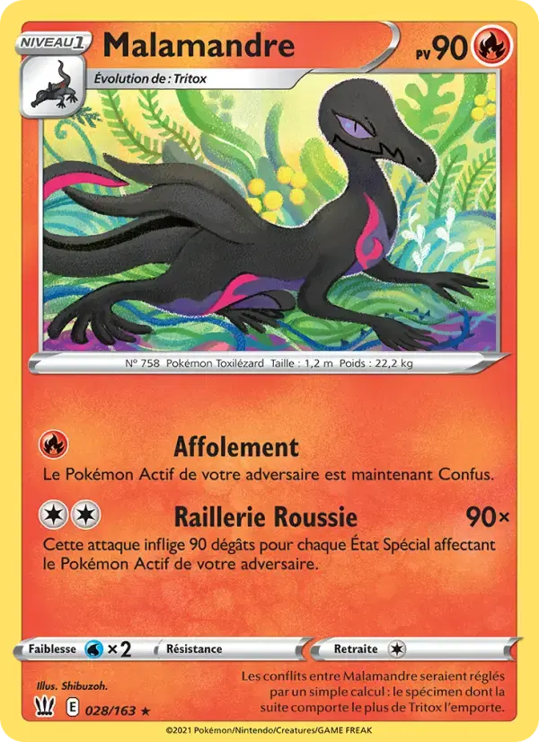 Carte Pokémon Malamandre #28 — Styles de Combat