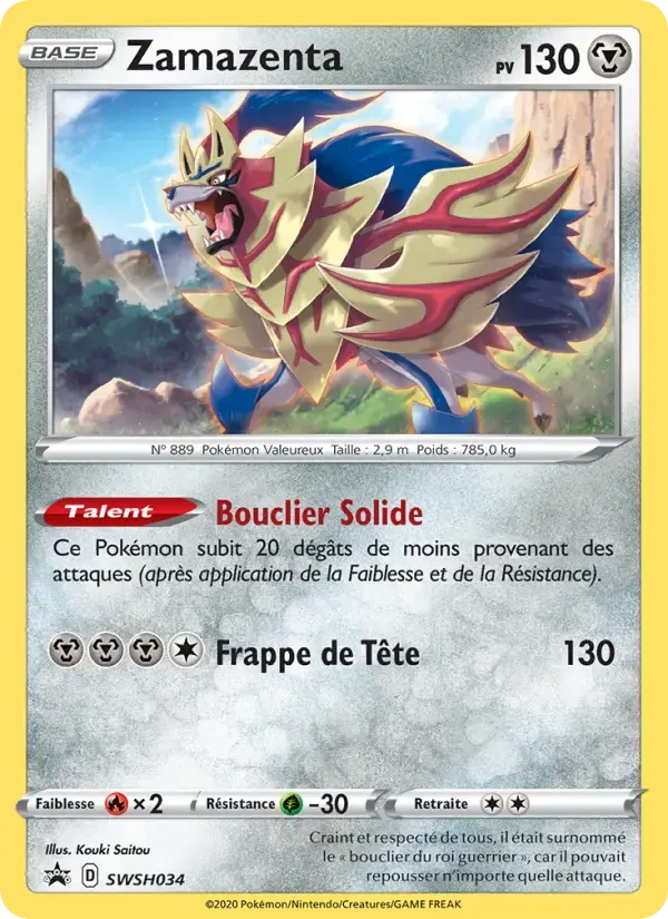 Carte Pokémon Zamazenta #SWSH034 — Promos Épée et Bouclier