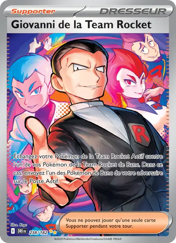 Carte Pokémon Giovanni de la Team Rocket #238 — Rivalités Destinées
