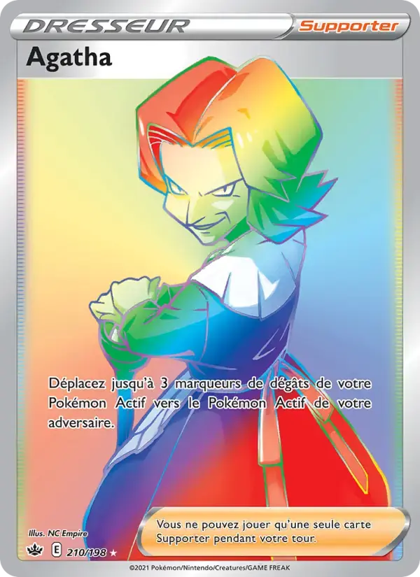 Carte Pokémon Agatha #210 — Règne de Glace