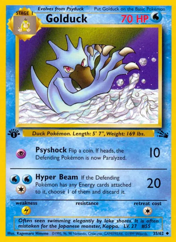 Golduck #35 — Fossil