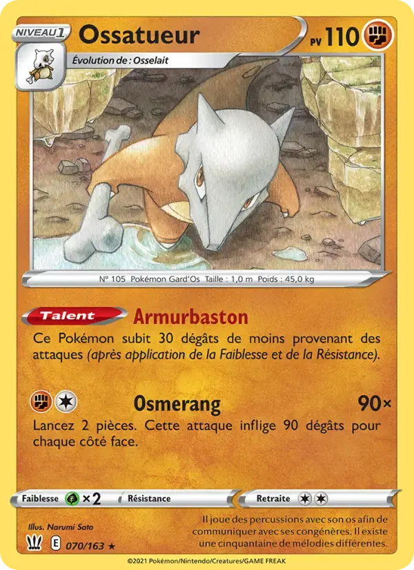 Carte Pokémon Ossatueur #70 — Styles de Combat