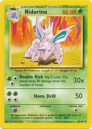 Nidorino #37 — Base Set