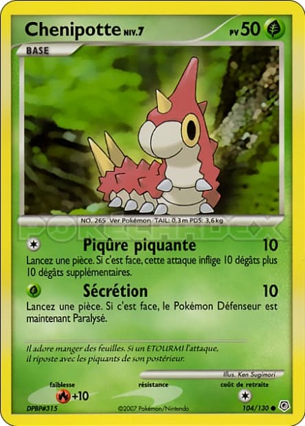 Carte Pokémon Chenipotte #104 — Diamant et Perle