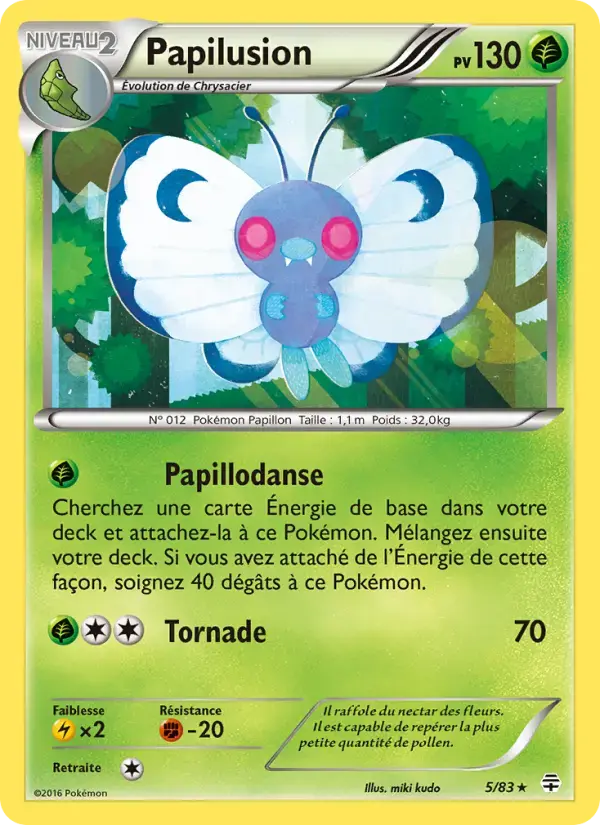 Carte Pokémon Papilusion #5 — Générations