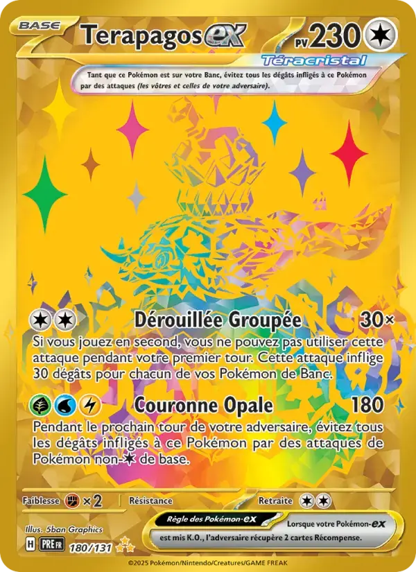 Carte Pokémon Terapagos-ex #180 — Évolutions Prismatiques