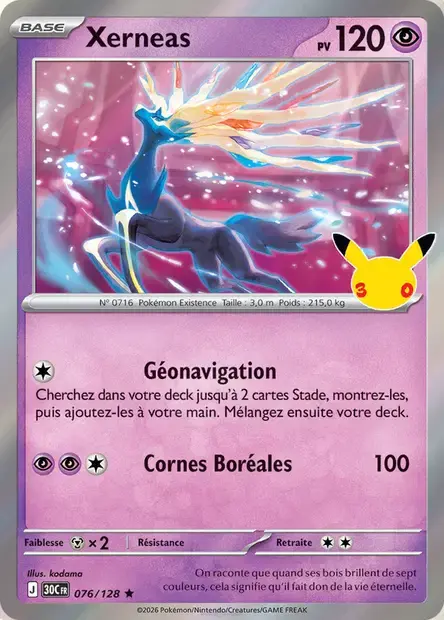 Carte Pokémon Xerneas #076 — 30ᵉ Anniversaire
