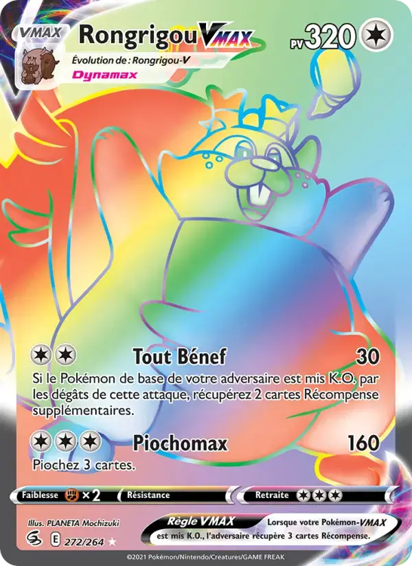 Carte Pokémon Rongrigou VMAX #272 — Poing de Fusion
