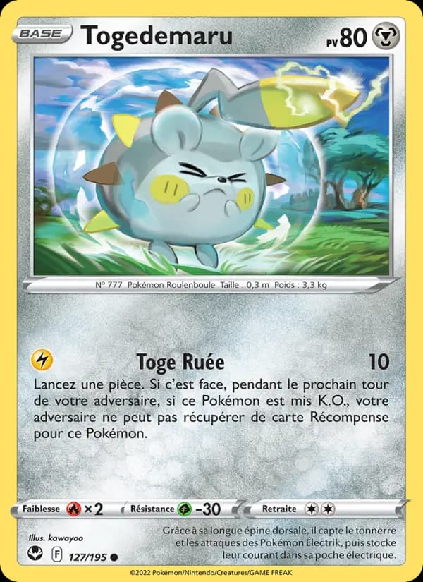Carte Pokémon Togedemaru #127 — Tempête Argentée